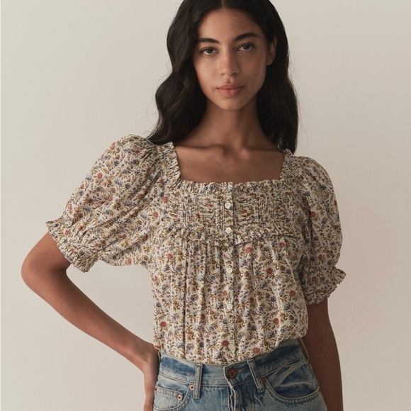 Doen Tops - Doen Farley top in Jardin du chateau floral print